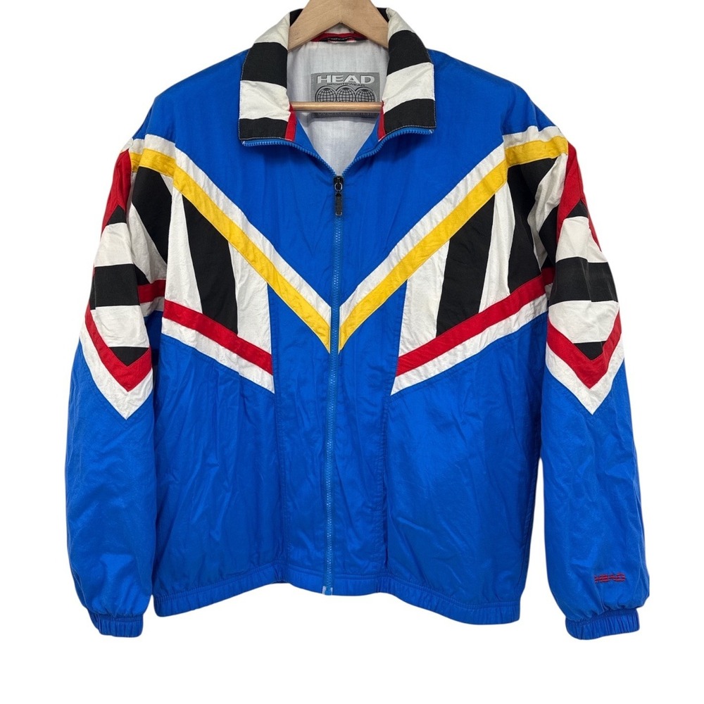 Vintage 90s HEAD Sportswear Windbreaker Jacket Mens L Colorblock Hong Kong Retro
